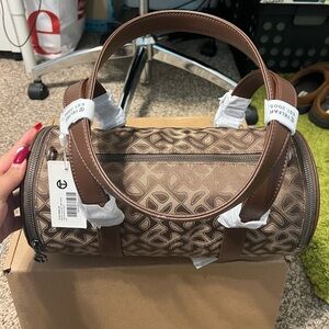 Medium Chocolate Brown Jaquard Monogram Telfar Duffle